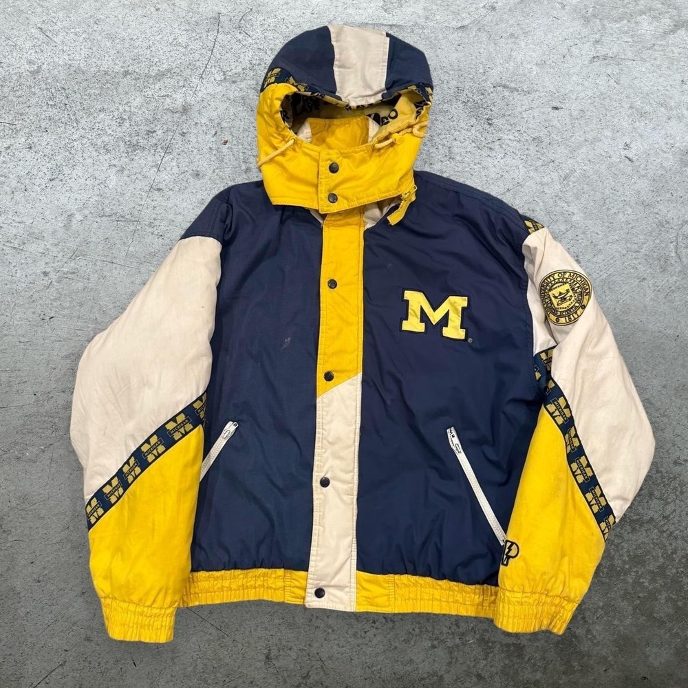 VTG PROPLAYER Michigan State College AOP Spellout Shadow Zip Up Jacket